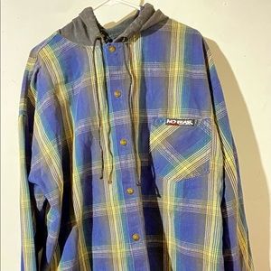 Vintage No Fear Dangerous Sports Gear Distressed Hooded Shirt